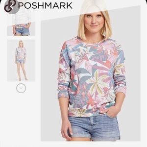 Sundry Floral Raglan Pullover Sweatshirt Size S
